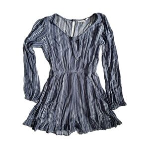 SO crinkled ruffled long sleeve romper.